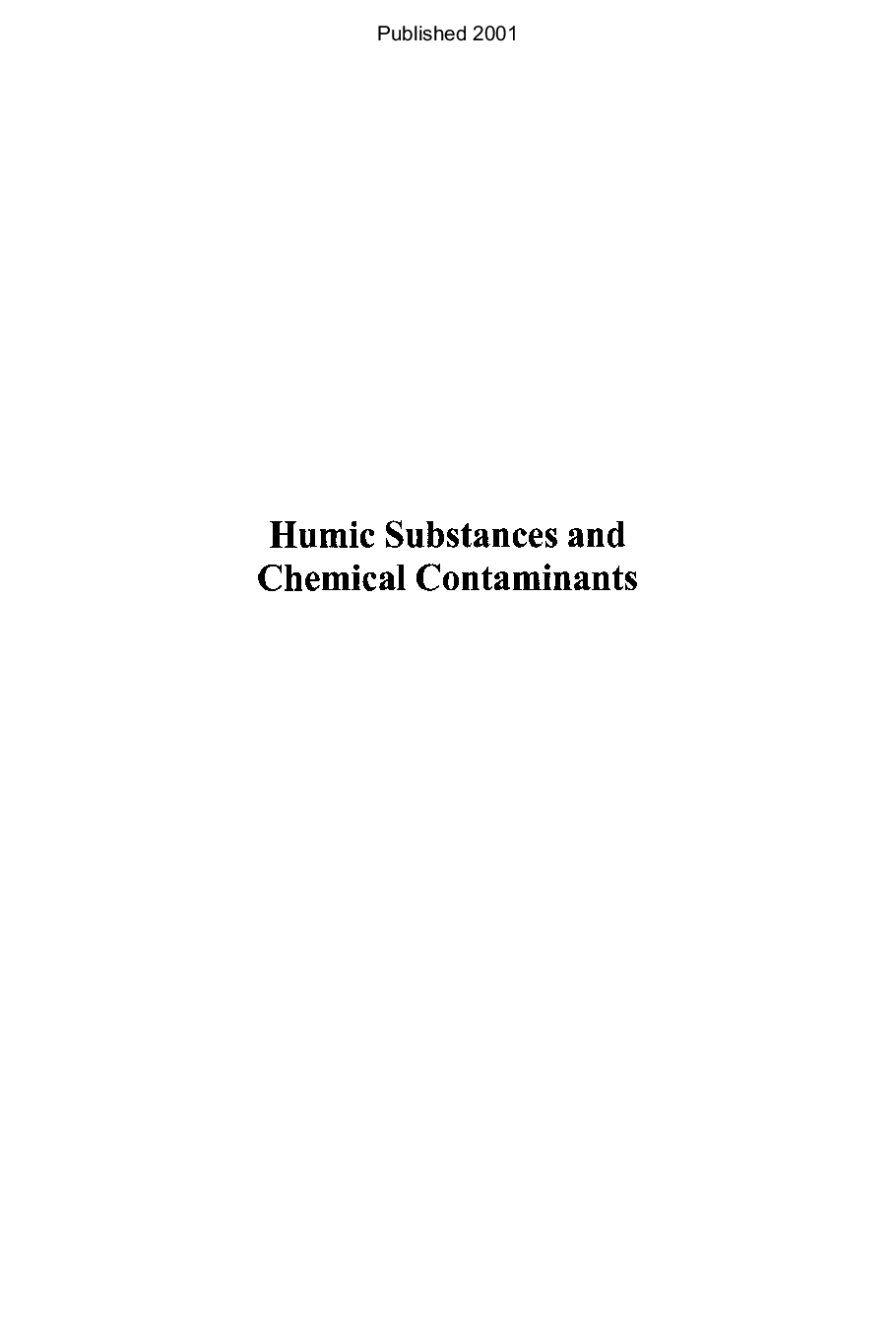 Humic substances and chemical contaminants