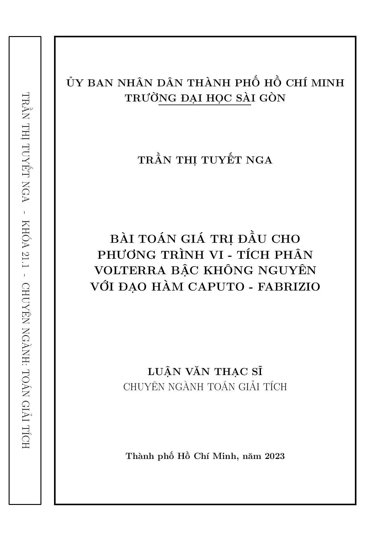 Bài toán giá trị đầu cho phương trình vi - tích phân Volterra bậc không nguyên với đạo hàm Caputo - Fabrizio