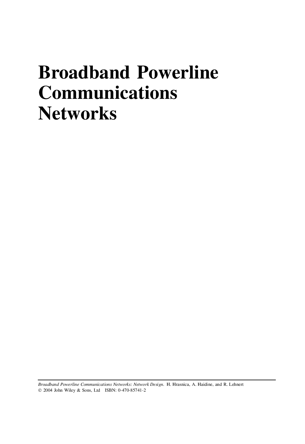 Broadband powerline communications networks