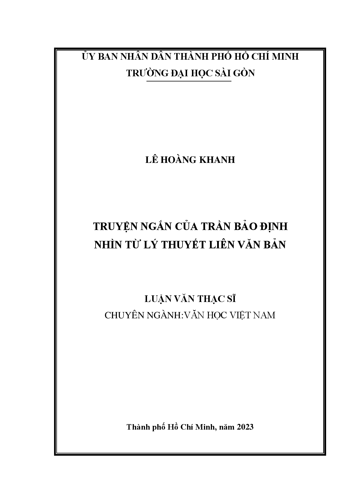 Truyện ngắn của Trần Bảo Định nhìn từ lý thuyết liên văn bản