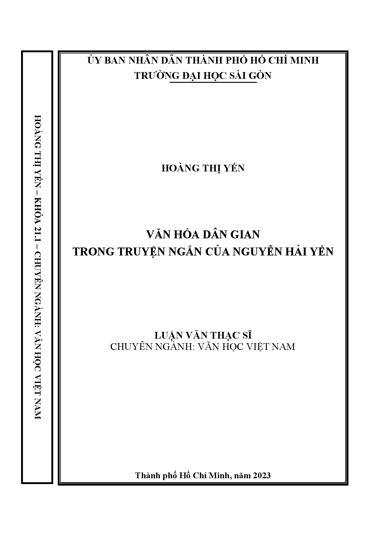 Văn hóa dân gian trong truyện ngắn của Nguyễn Hải Yến