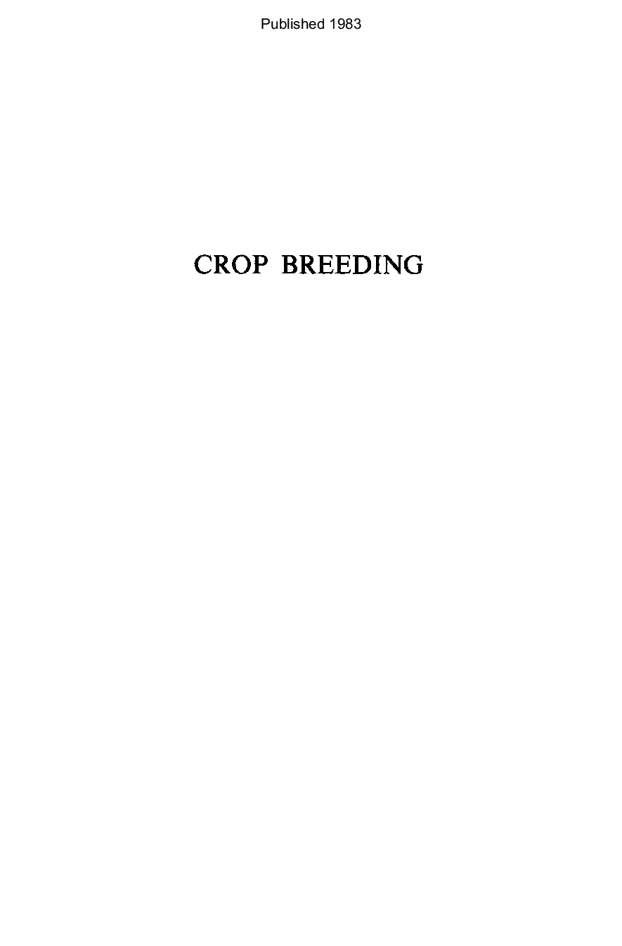 Crop breeding