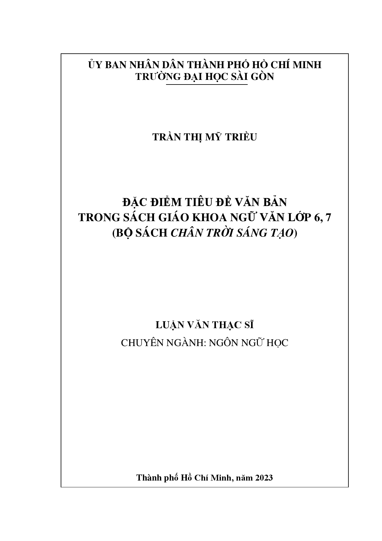 Đặc điểm tiêu đề văn bản trong sách giáo khoa Ngữ văn lớp 6, 7 (Bộ sách Chân trời sáng tạo)