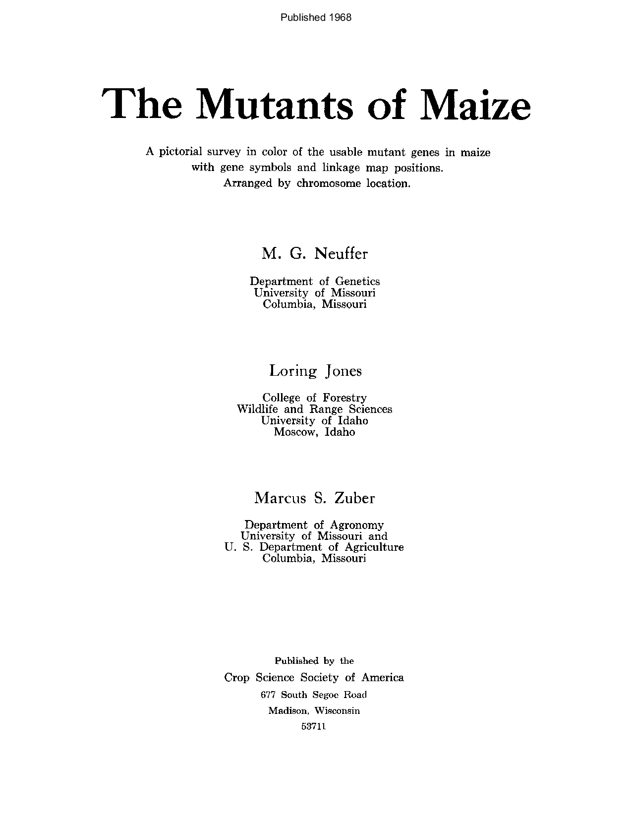 The mutants of maize