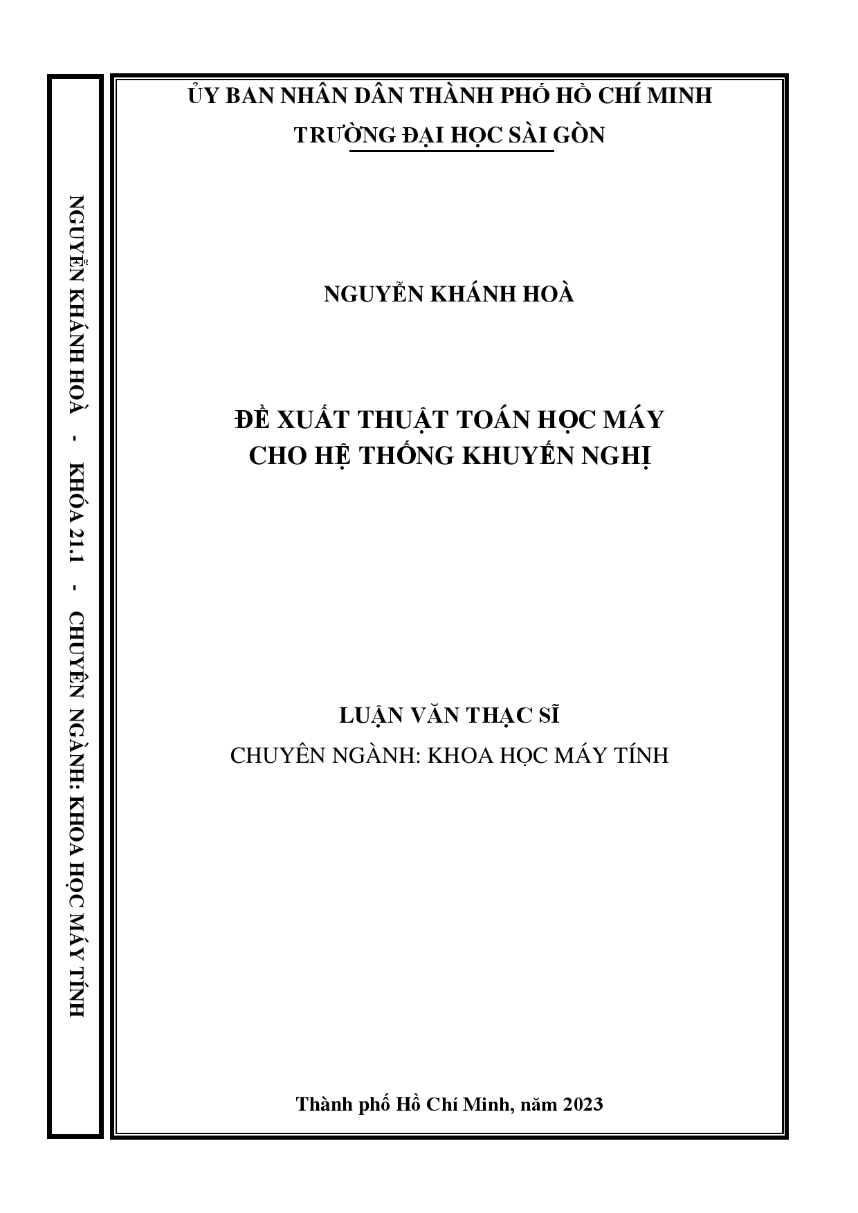 Đề xuất thuật toán học máy cho hệ thống khuyến nghị