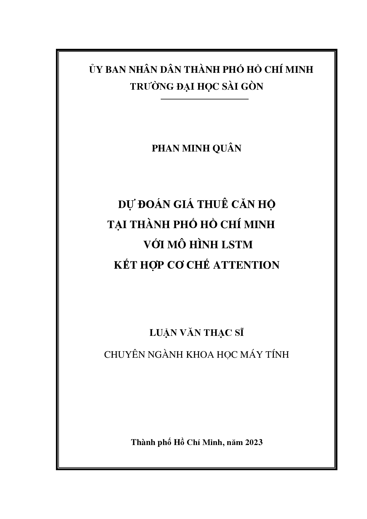 Dự đoán giá thuê căn hộ tại thành phố Hồ Chí Minh với mô hình LSTM kết hợp cơ chế Attention