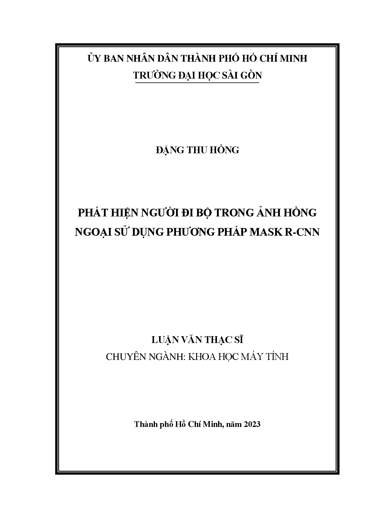 Phát hiện người đi bộ trong ảnh hồng ngoại sử dụng phương pháp Mask R-CNN