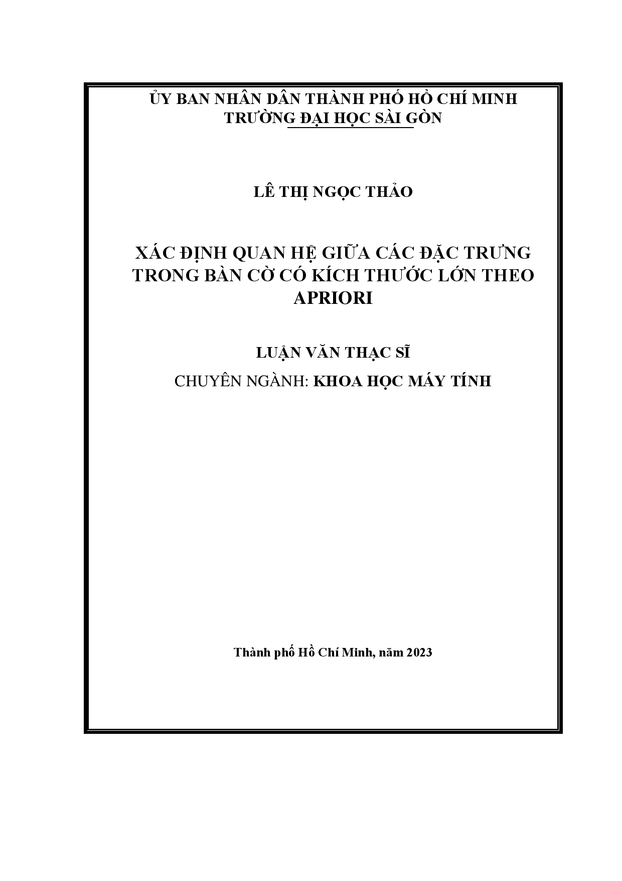 Xác định quan hệ giữa các đặc trưng trong bàn cờ có kích thước lớn theo Apriori