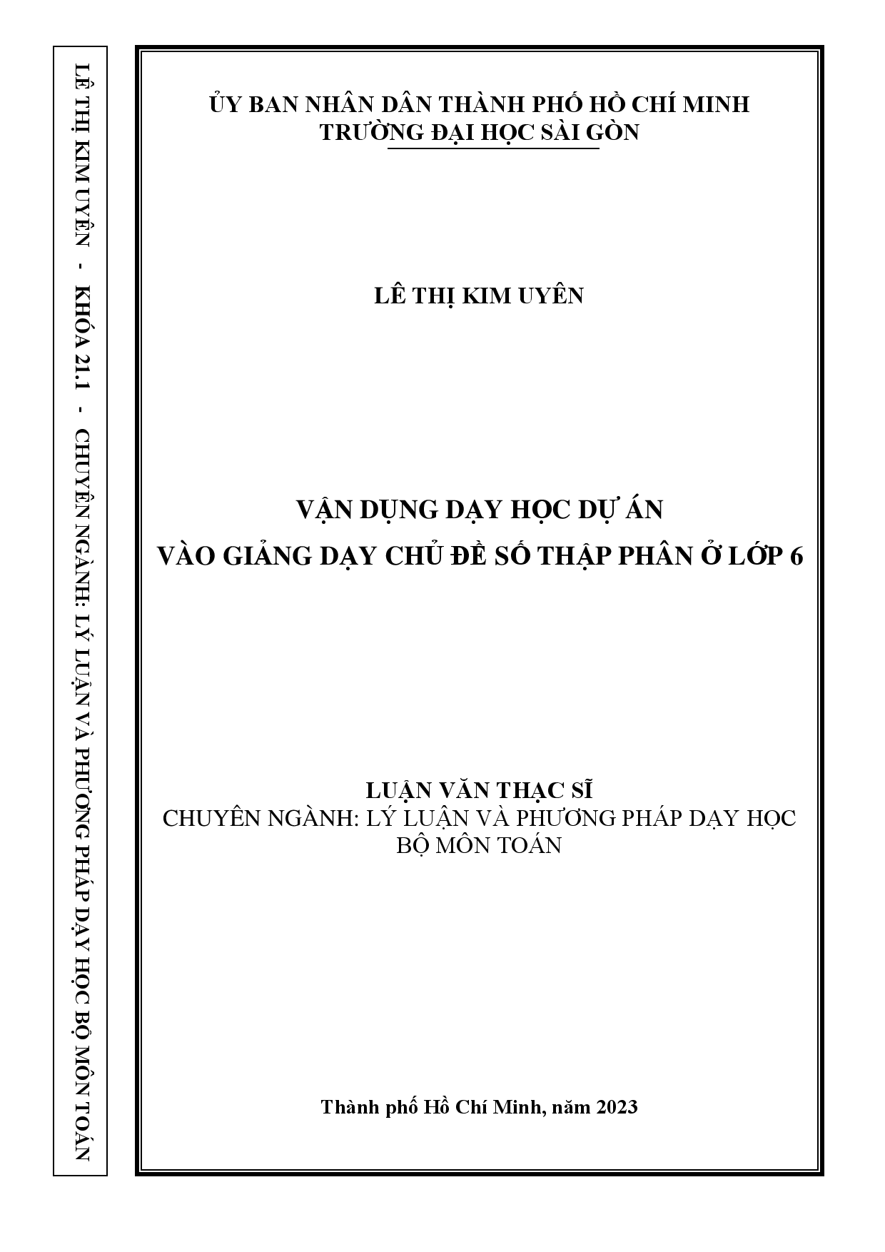 Vận dụng dạy học dự án vào giảng dạy chủ đề số thập phân ở lớp 6