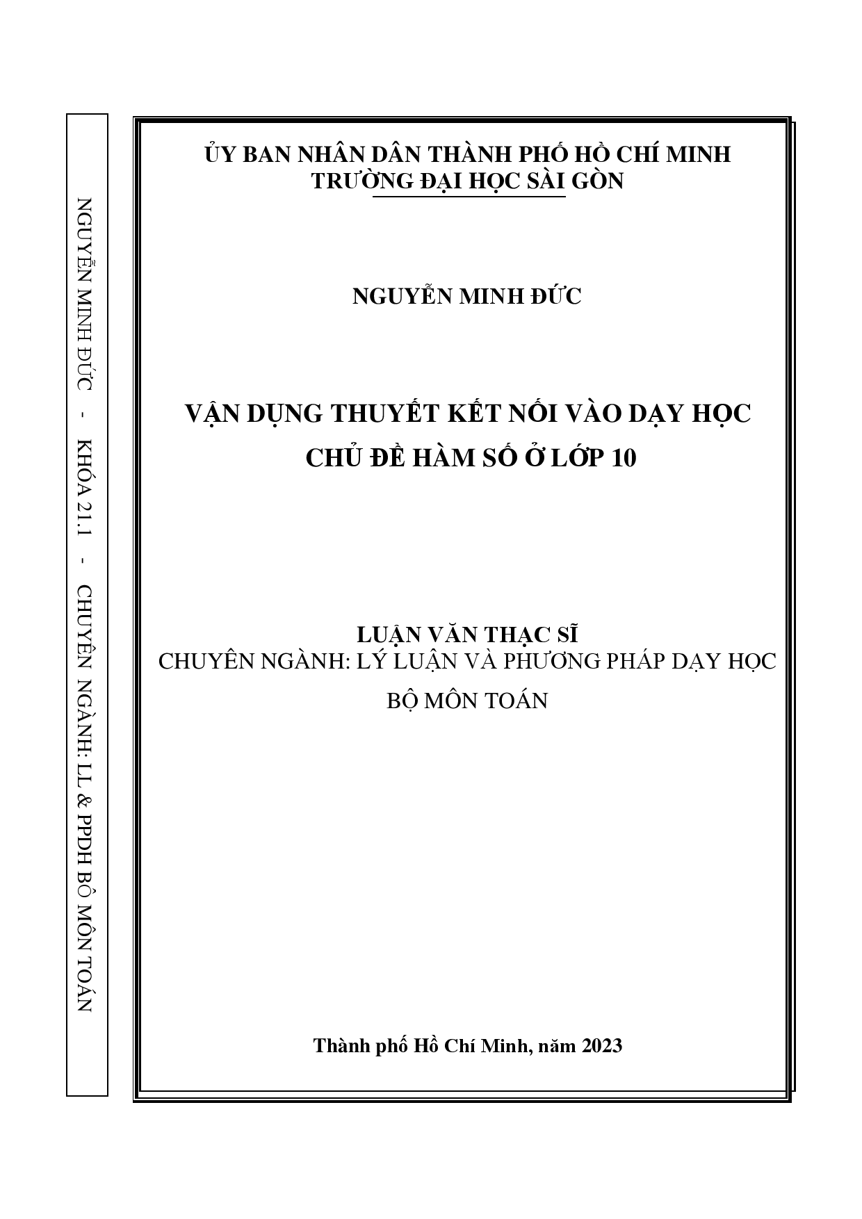 Vận dụng thuyết kết nối vào dạy học chủ đề hàm số ở lớp 10