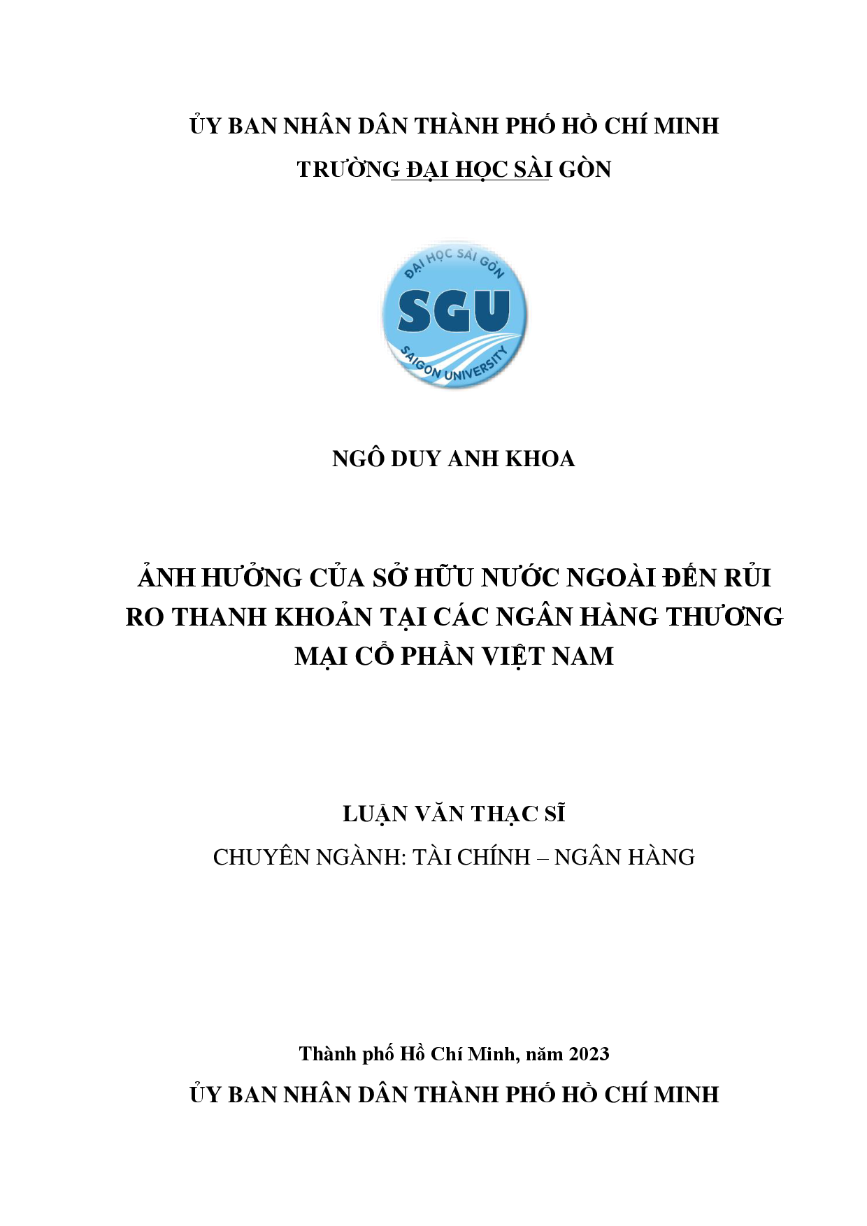 Ảnh hưởng của sở hữu nước ngoài đến rủi ro thanh khoản tại các Ngân hàng Thương mại Cổ phần Việt Nam