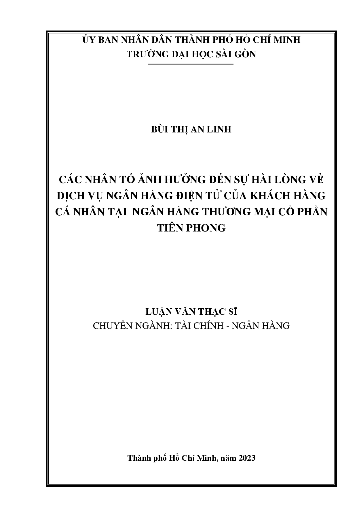 Các nhân tố ảnh hưởng đến sự hài lòng về dịch vụ ngân hàng điện tử của khách hàng cá nhân tại Ngân hàng thương mại cổ phần Tiên Phong