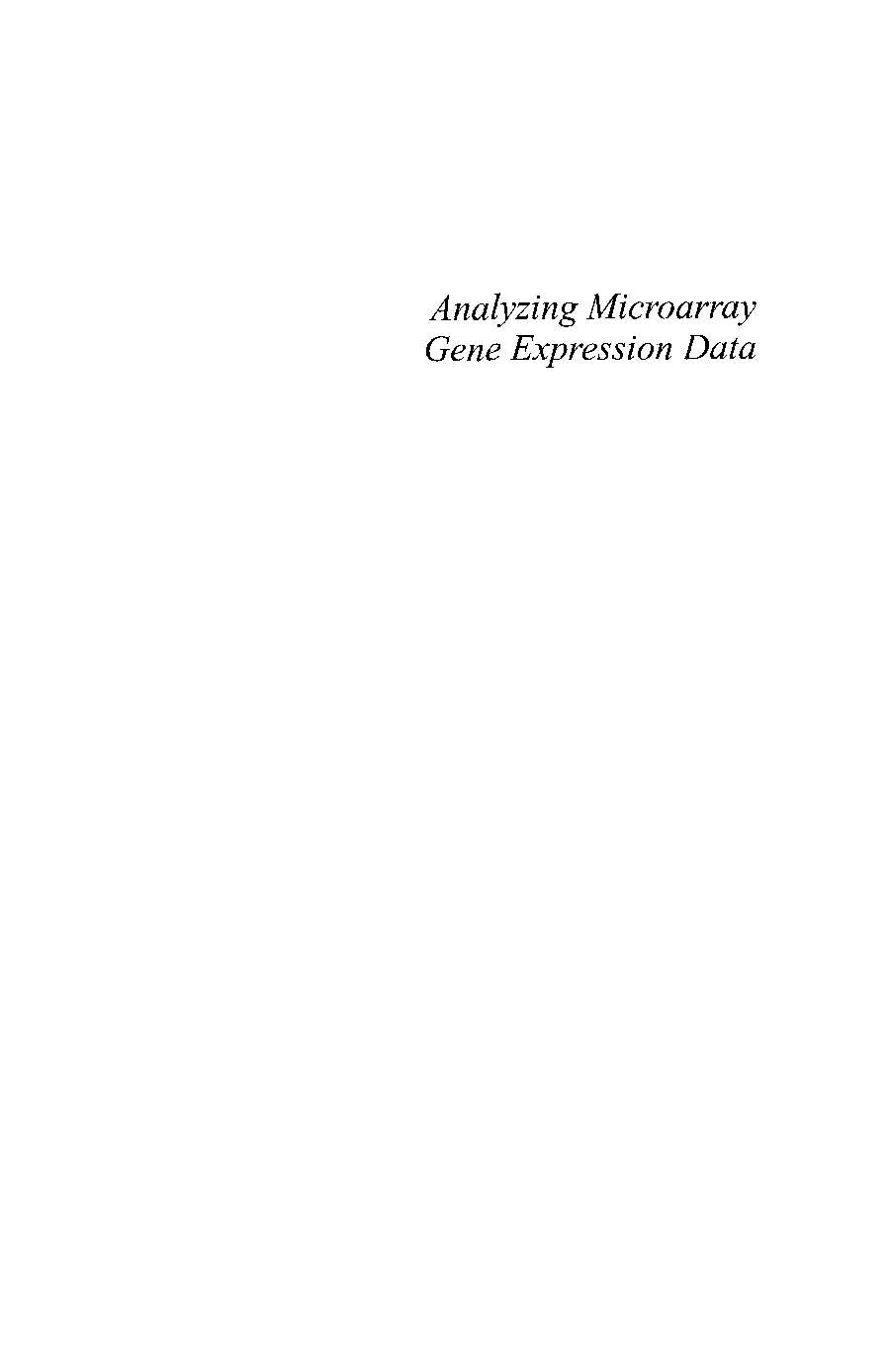 Analyzing microarray gene expression data