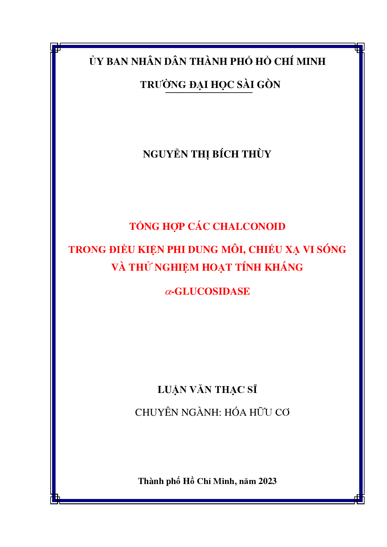 Tổng hợp các chalconoid trong điều kiện phi dung môi, chiếu xạ vi sóng và thử nghiệm hoạt tính kháng α-glucosidase