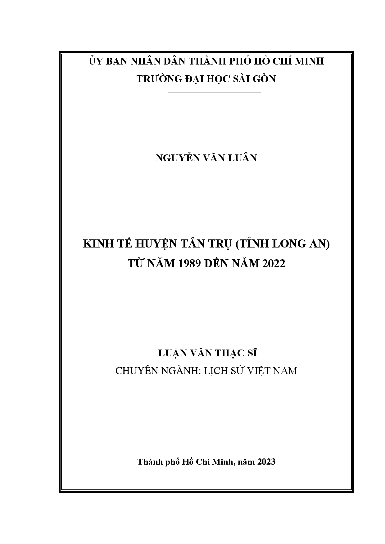 Kinh tế huyện Tân Trụ (tỉnh Long An) từ năm 1989 đến năm 2022