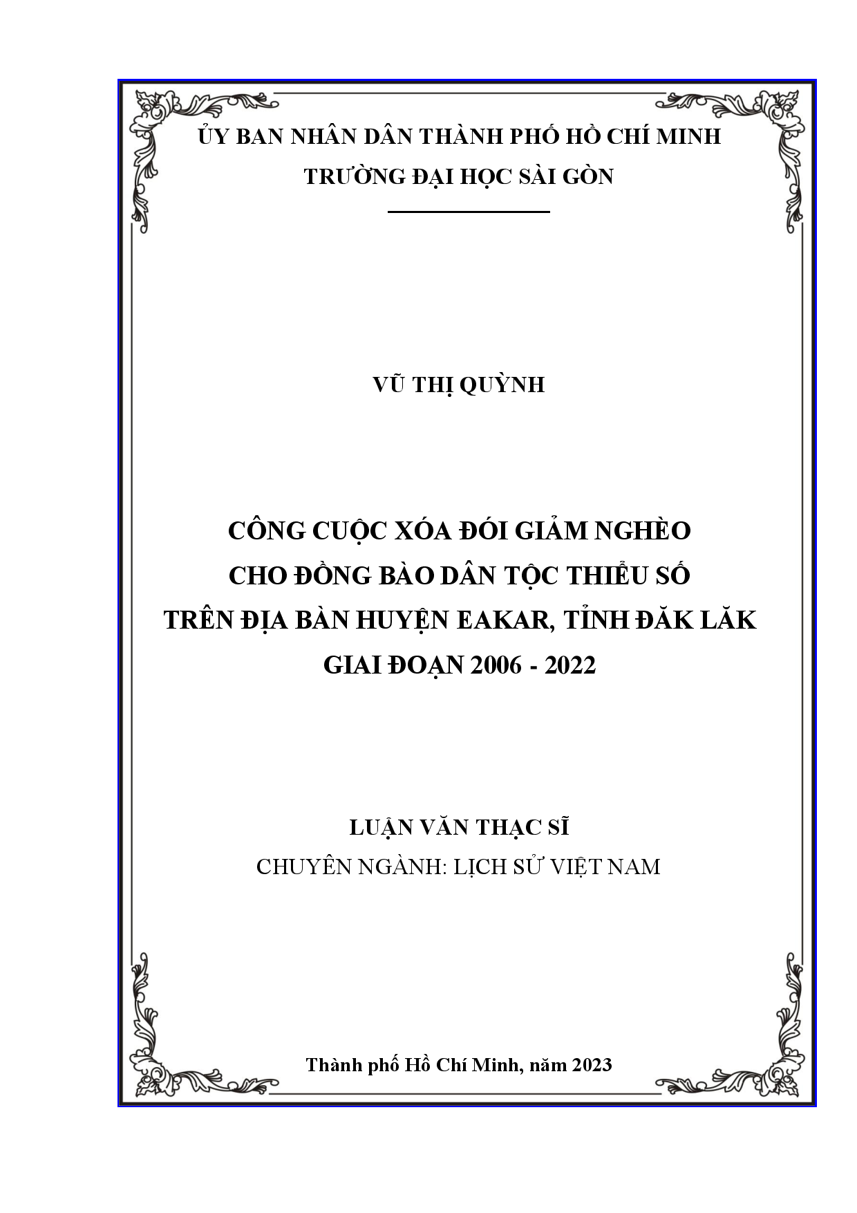 Công cuộc xóa đói giảm nghèo cho đồng bào dân tộc thiểu số trên địa bàn huyện Eakar, tỉnh Đăk Lăk giai đoạn 2006 - 2022