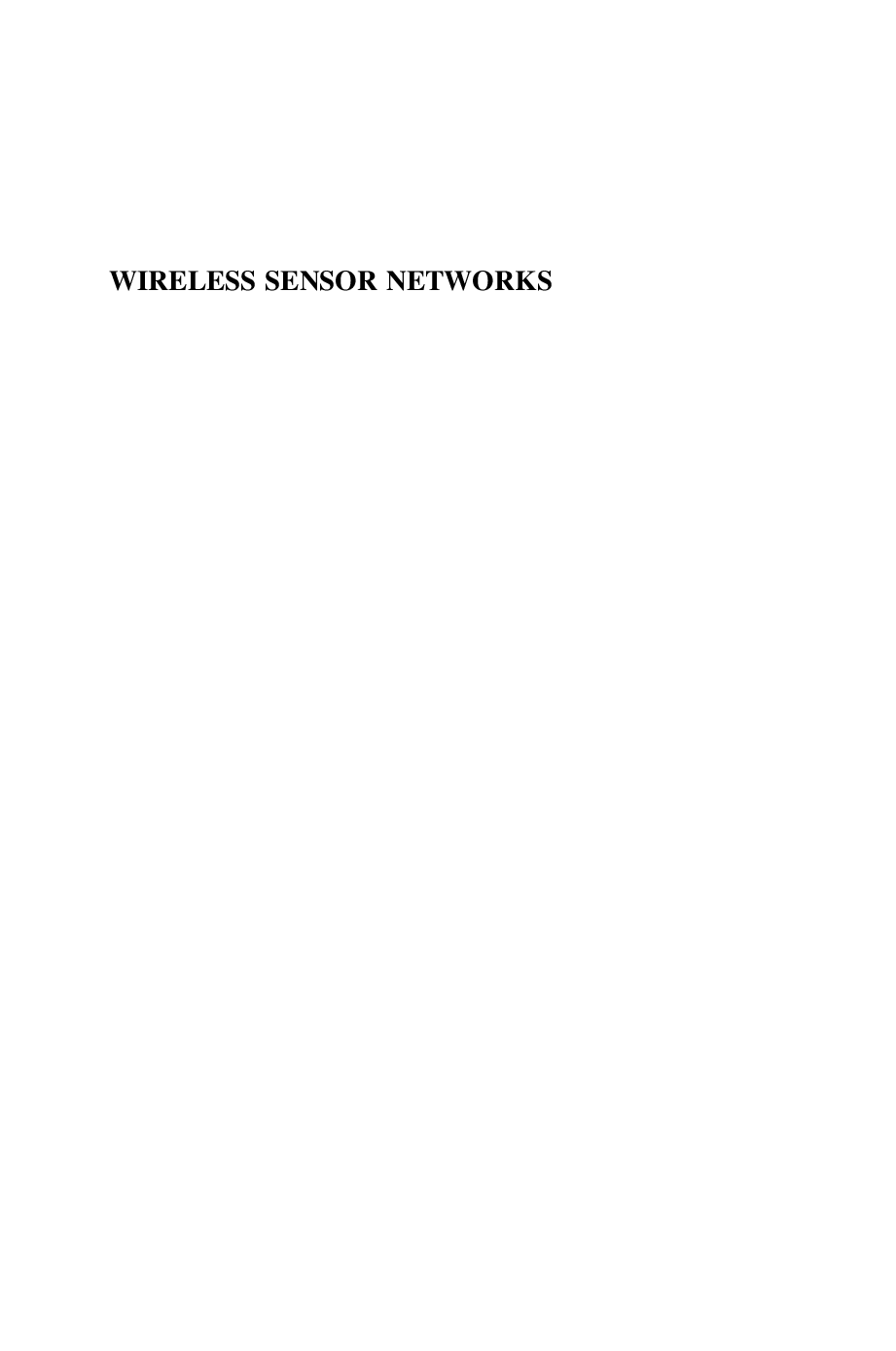 Wireless sensor networks