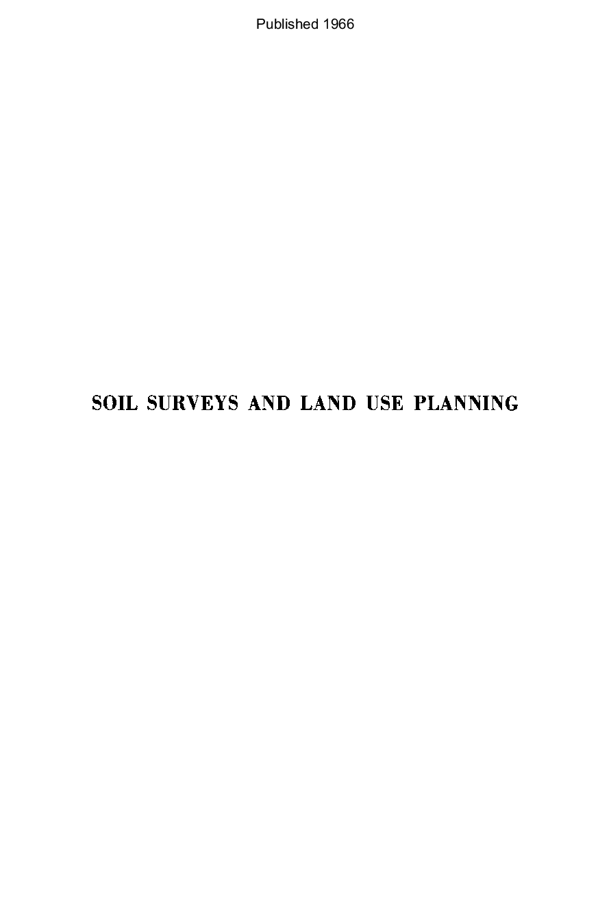 Soil surveys and land use planning