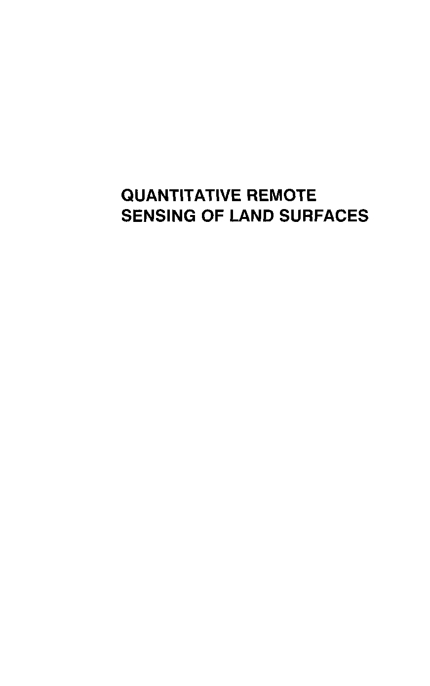 Quantitative remote sensing of land surfaces