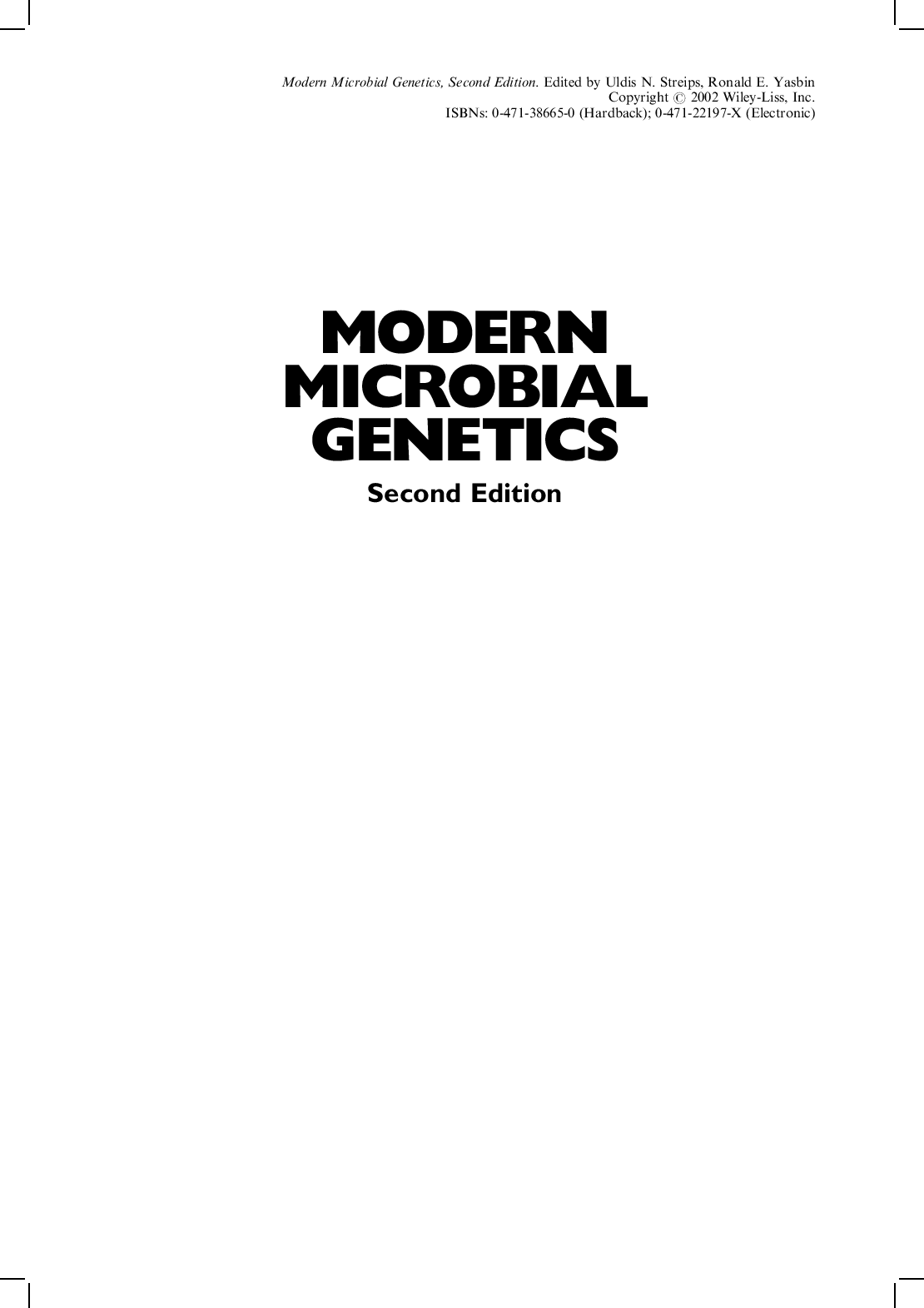 Mordern microbial genetics