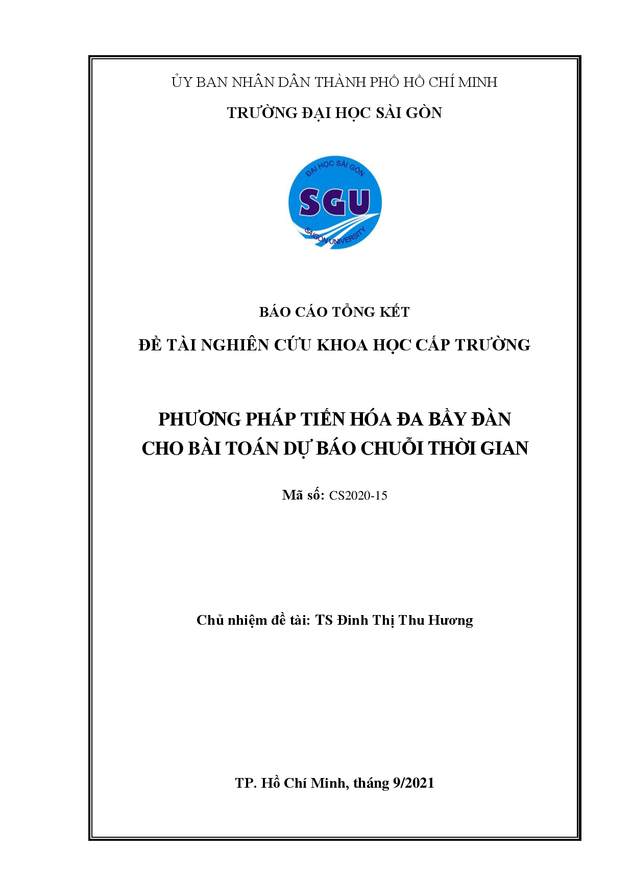 Phương pháp tiến hóa đa bầy đàn cho bài toán dự báo chuỗi thời gian