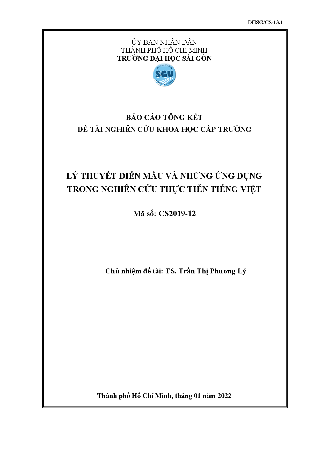 Lý thuyết điển mẫu và những ứng dụng trong nghiên cứu thực tiễn tiếng Việt