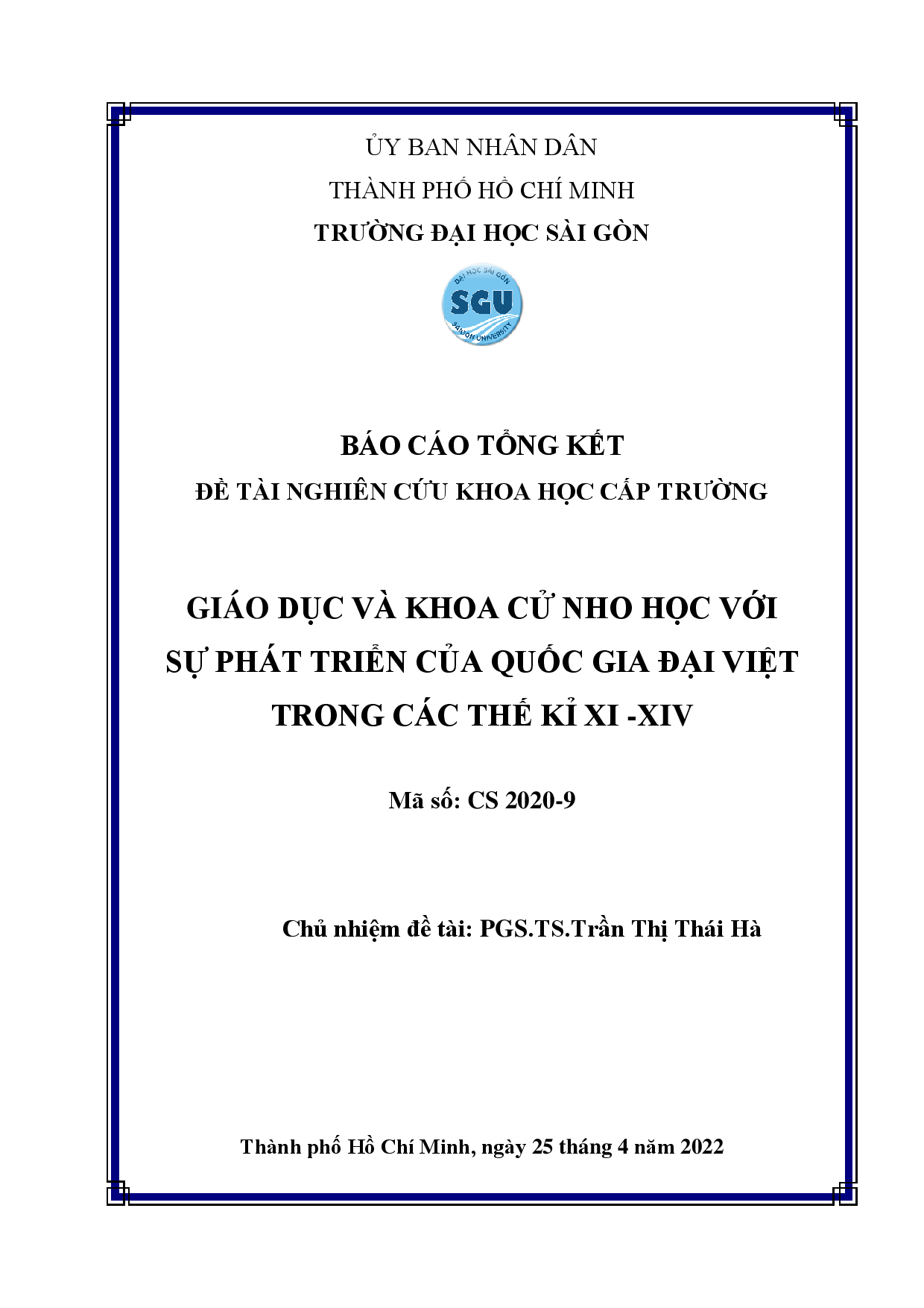 Giáo dục và khoa cử Nho học với sự phát triển của quốc gia Đại việt trong các thế kỉ XI-XIV