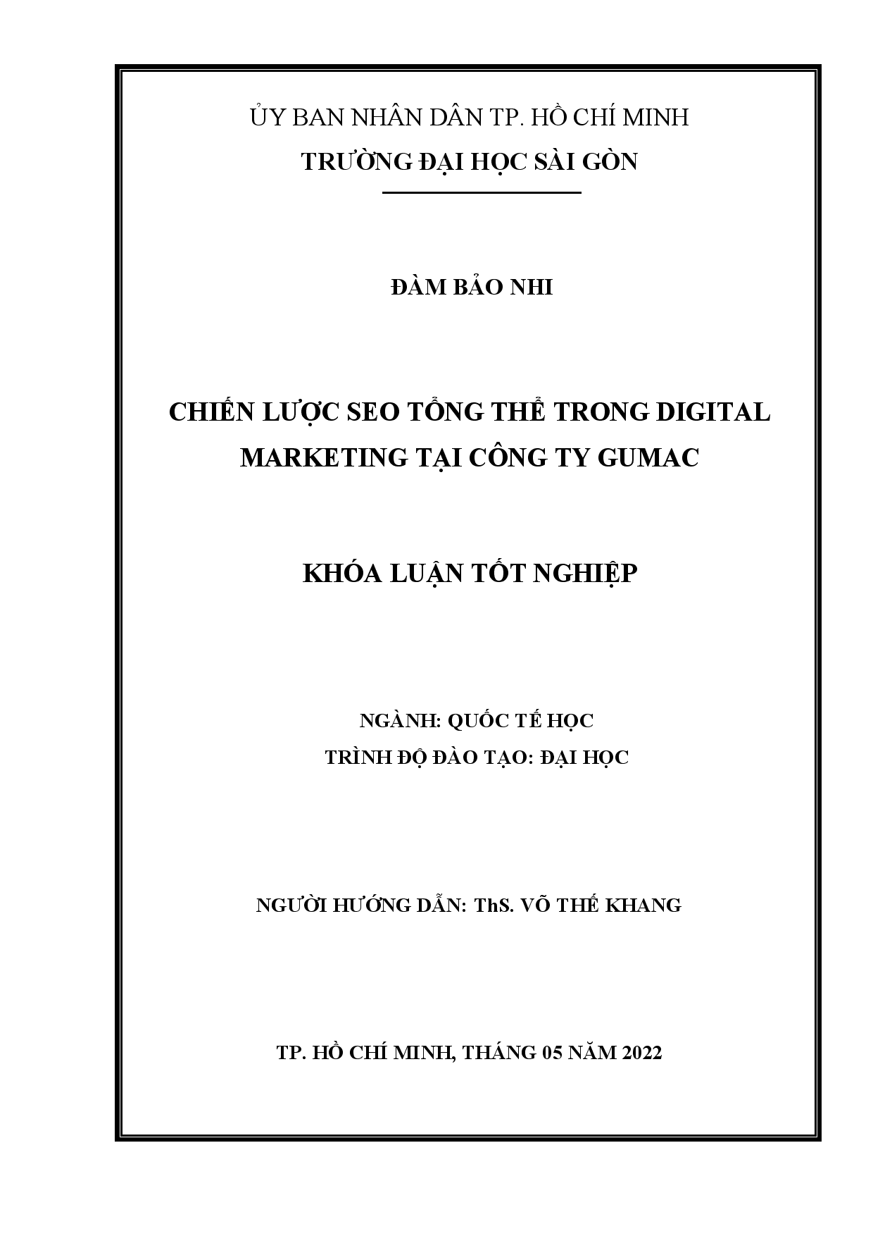 Chiến lược SEO tổng thể trong Digital marketing tại công ty Gumac