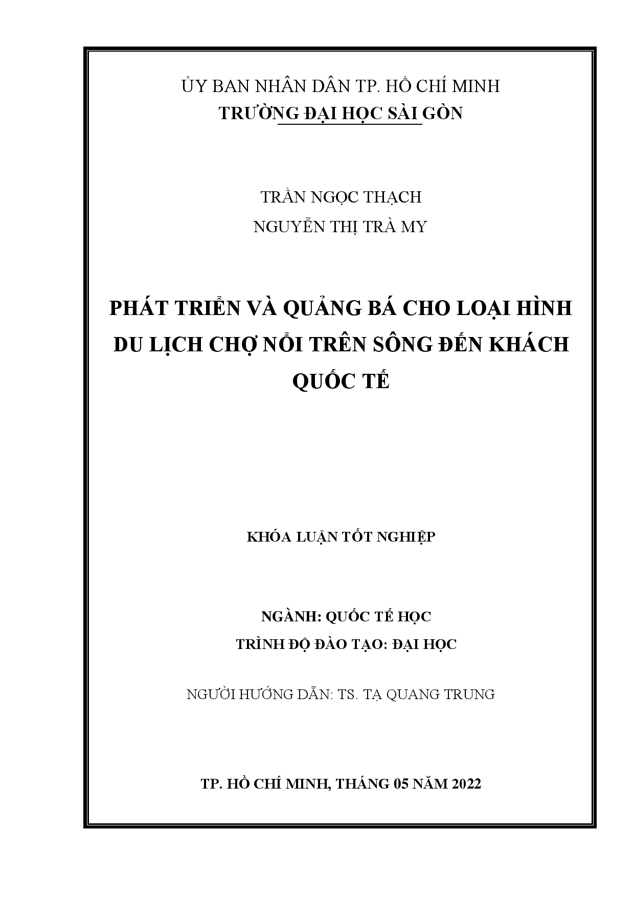 Phát triển và quảng bá cho loại hình du lịch chợ nổi trên sông đến khách quốc tế