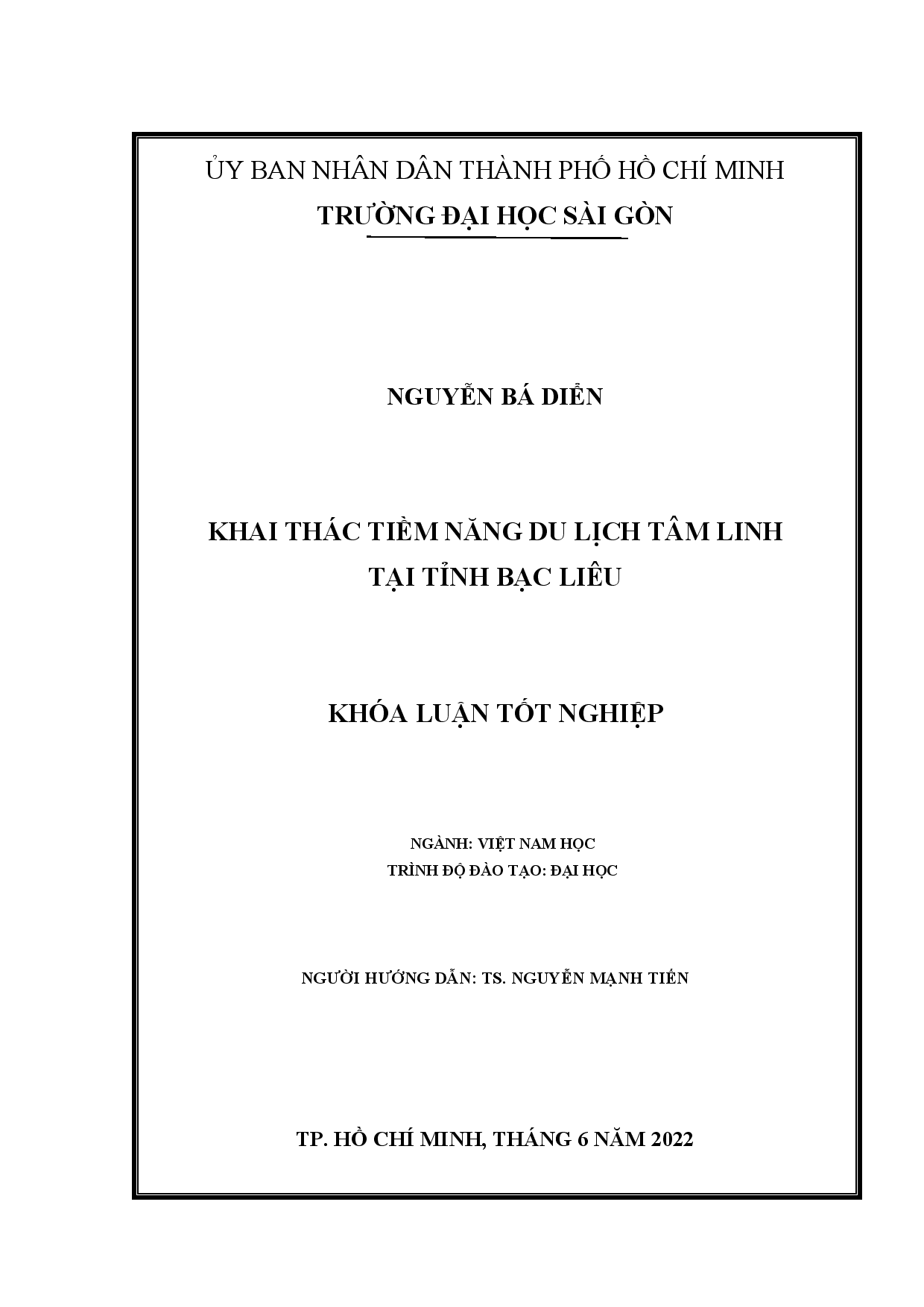 Khai thác tiềm năng du lịch tâm linh tại tỉnh Bạc Liêu