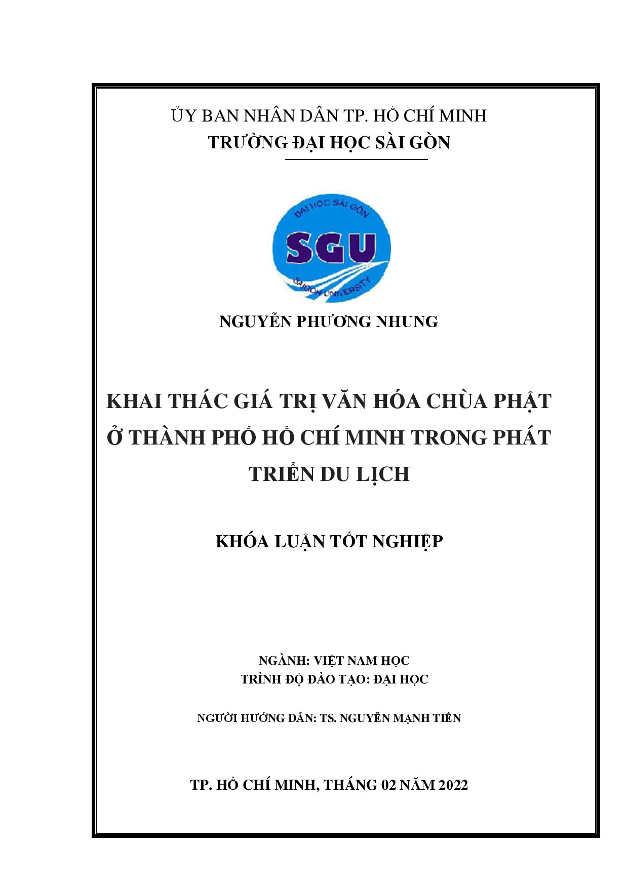 Khai thác giá trị văn hóa chùa phật ở Thành phố Hồ Chí Minh trong phát triển du lịch