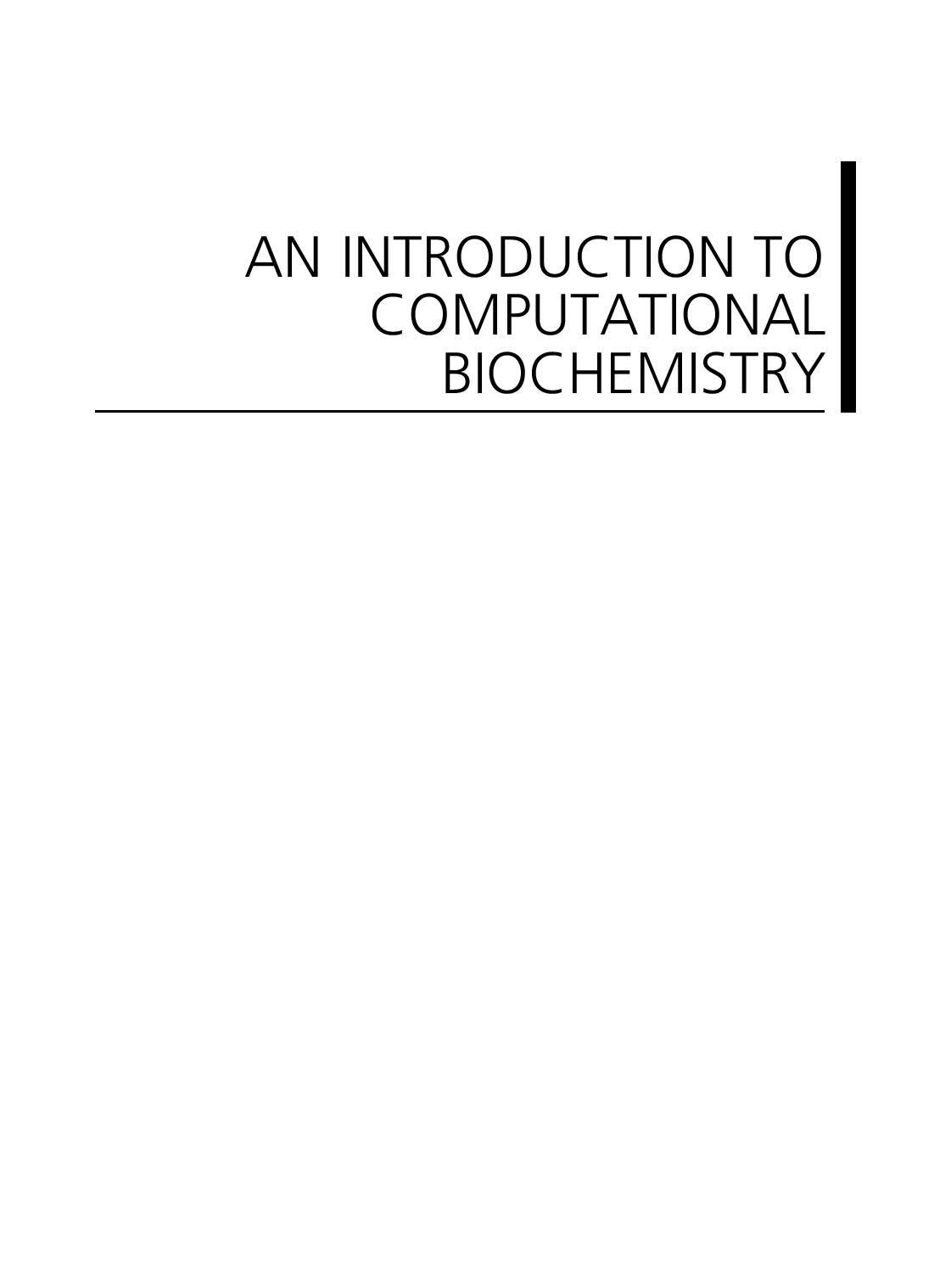 An introduction to computational biochemistry