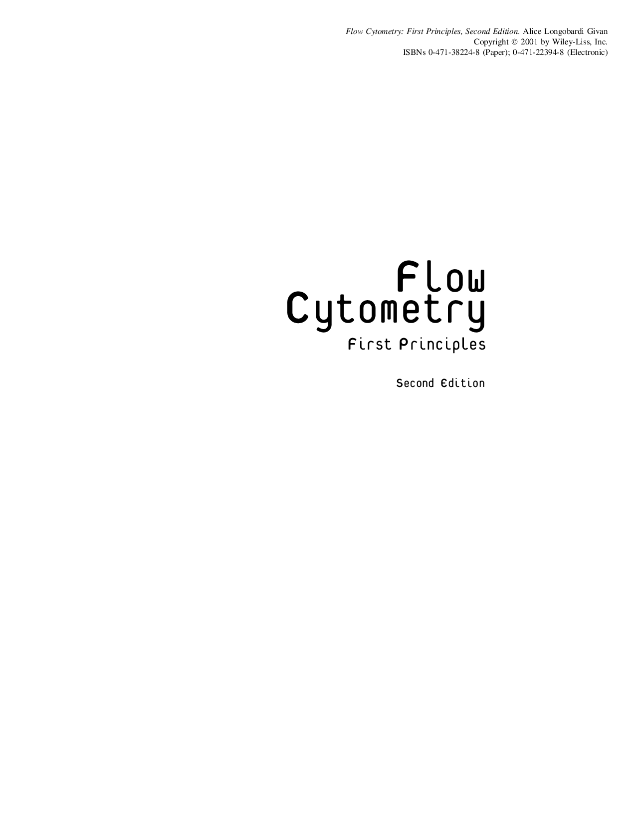 Flow cytometry: first principles