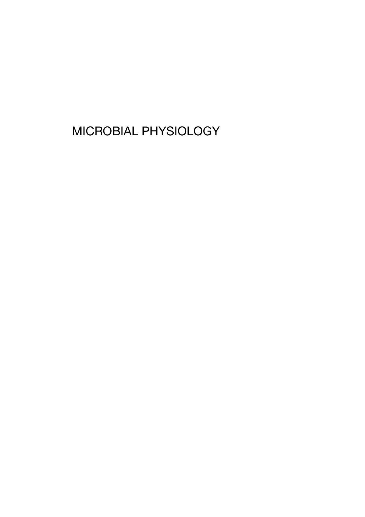 Microbial physiology