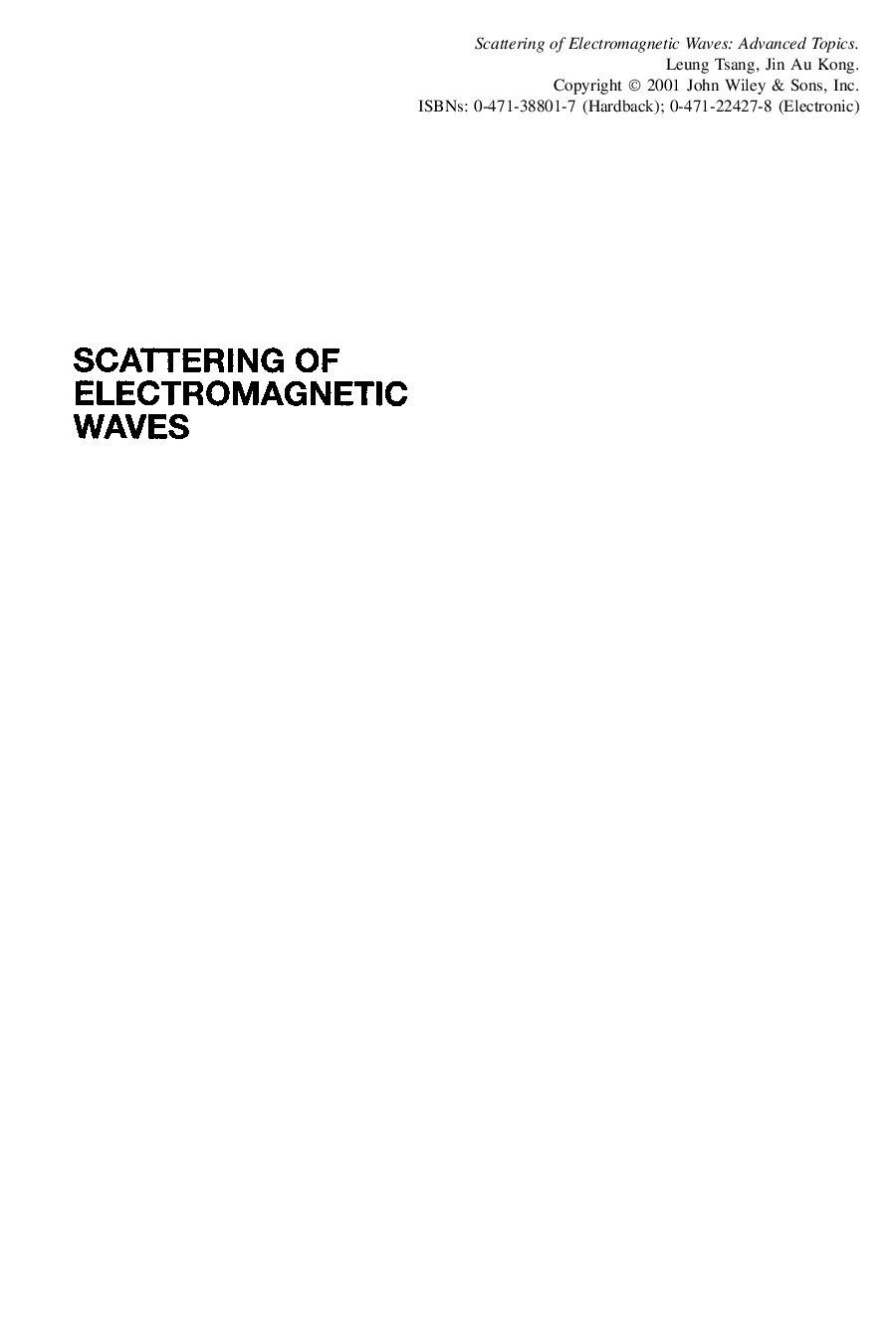 Scattering of electromagnetic waves