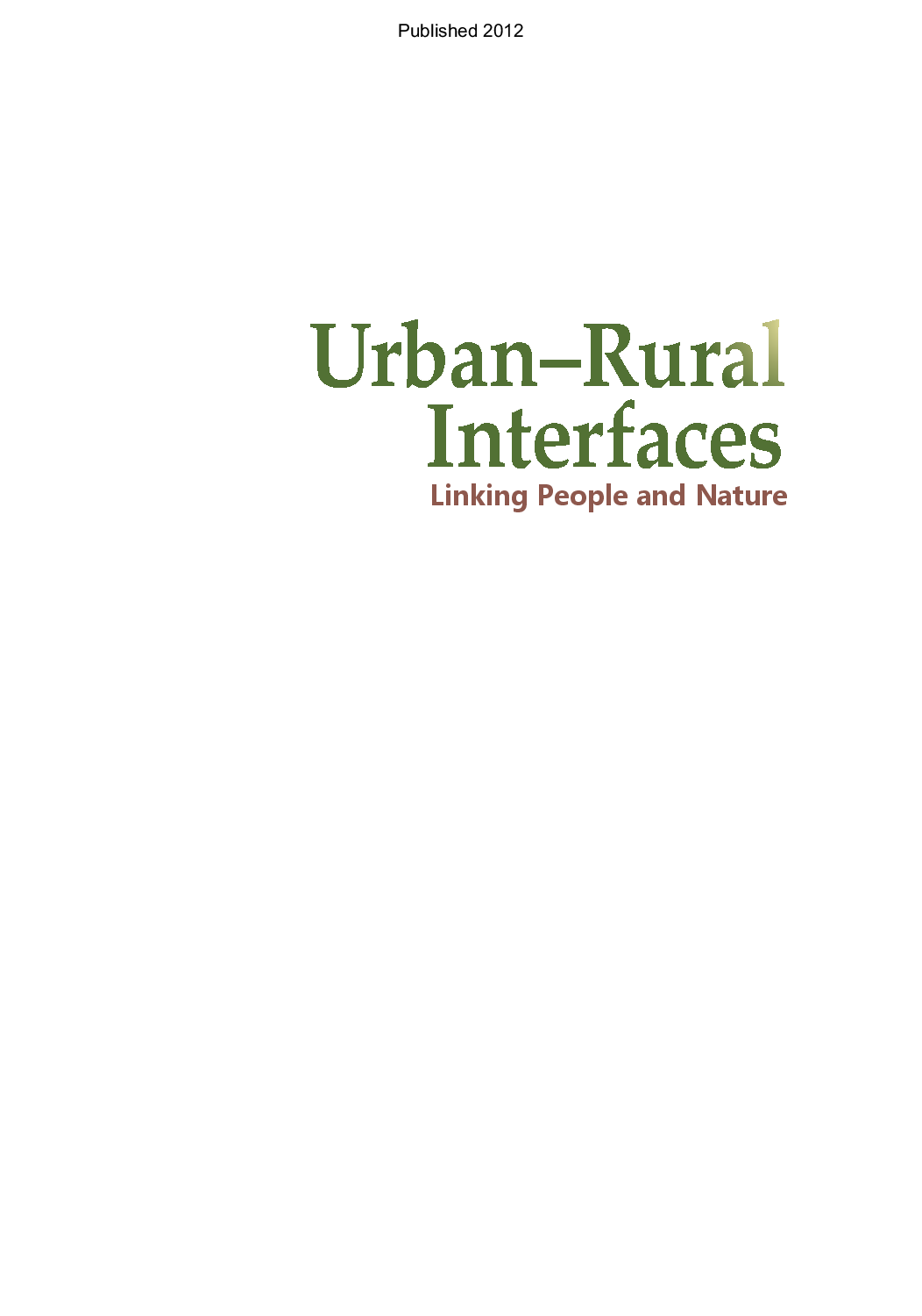 Urban–rural interfaces linking people and nature