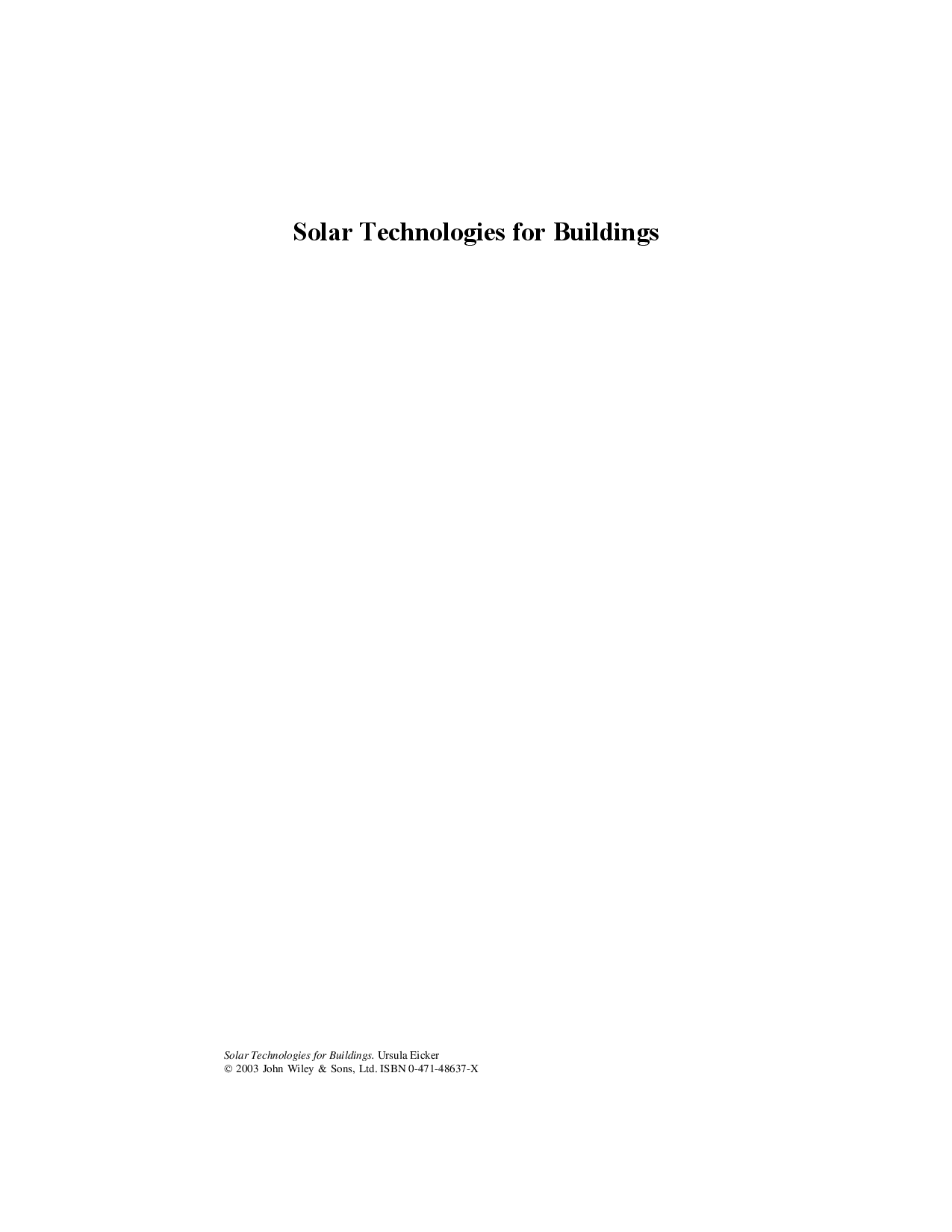 Solar technologies for buildings