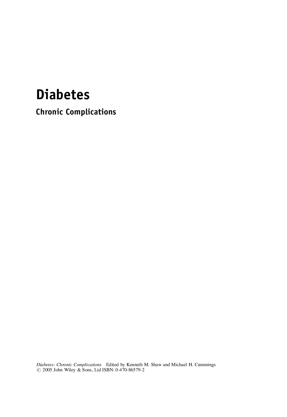 Diabetes : chronic complications