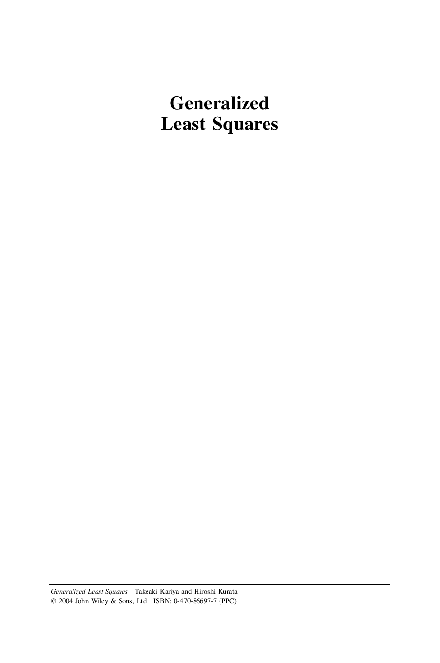 Generalized least squares