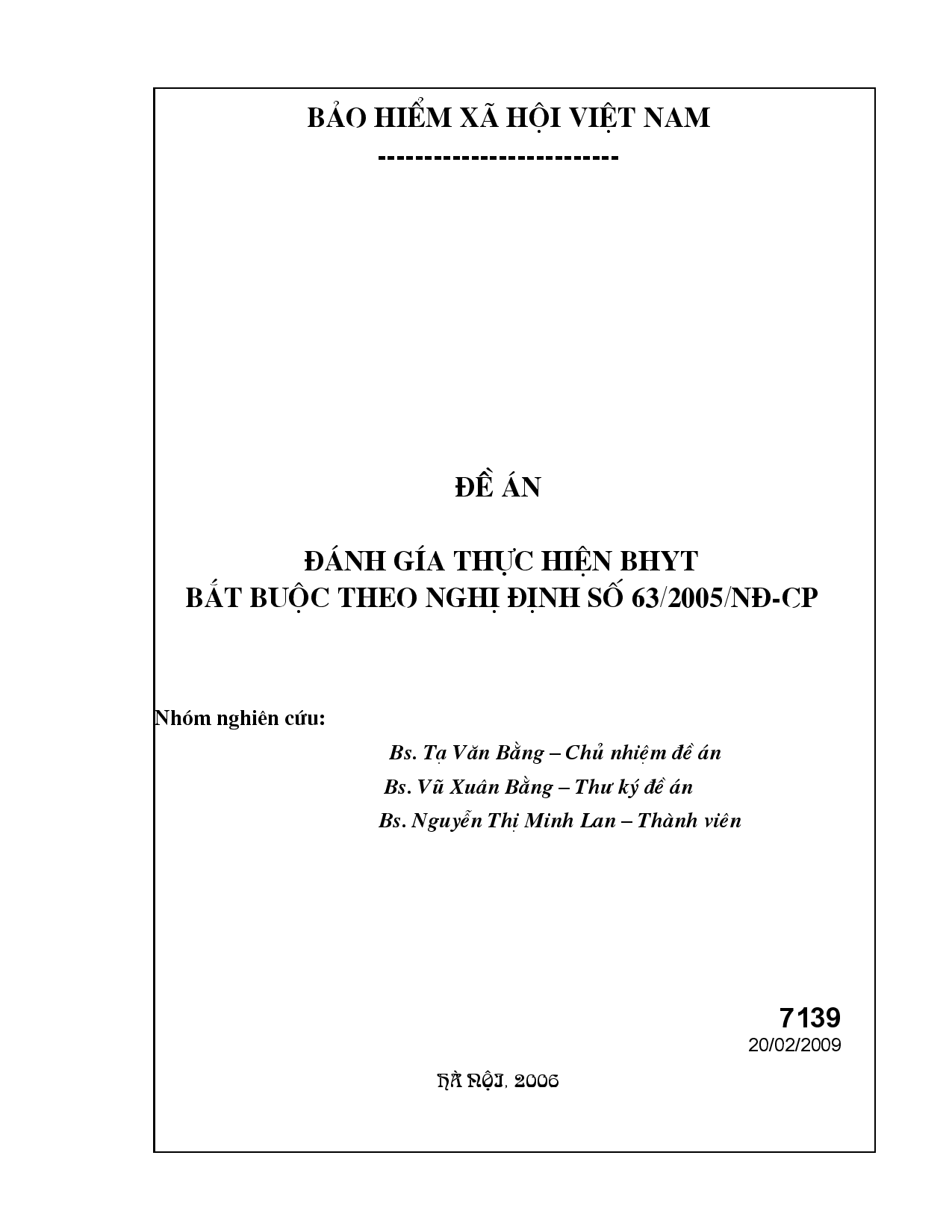 Đánh giá thực hiện BHYT bắt buộc theo nghị định số 63/2005/NĐ-CP  