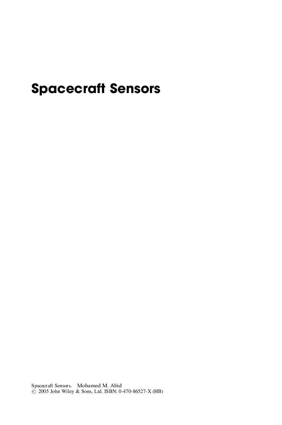 Spacecraft sensors