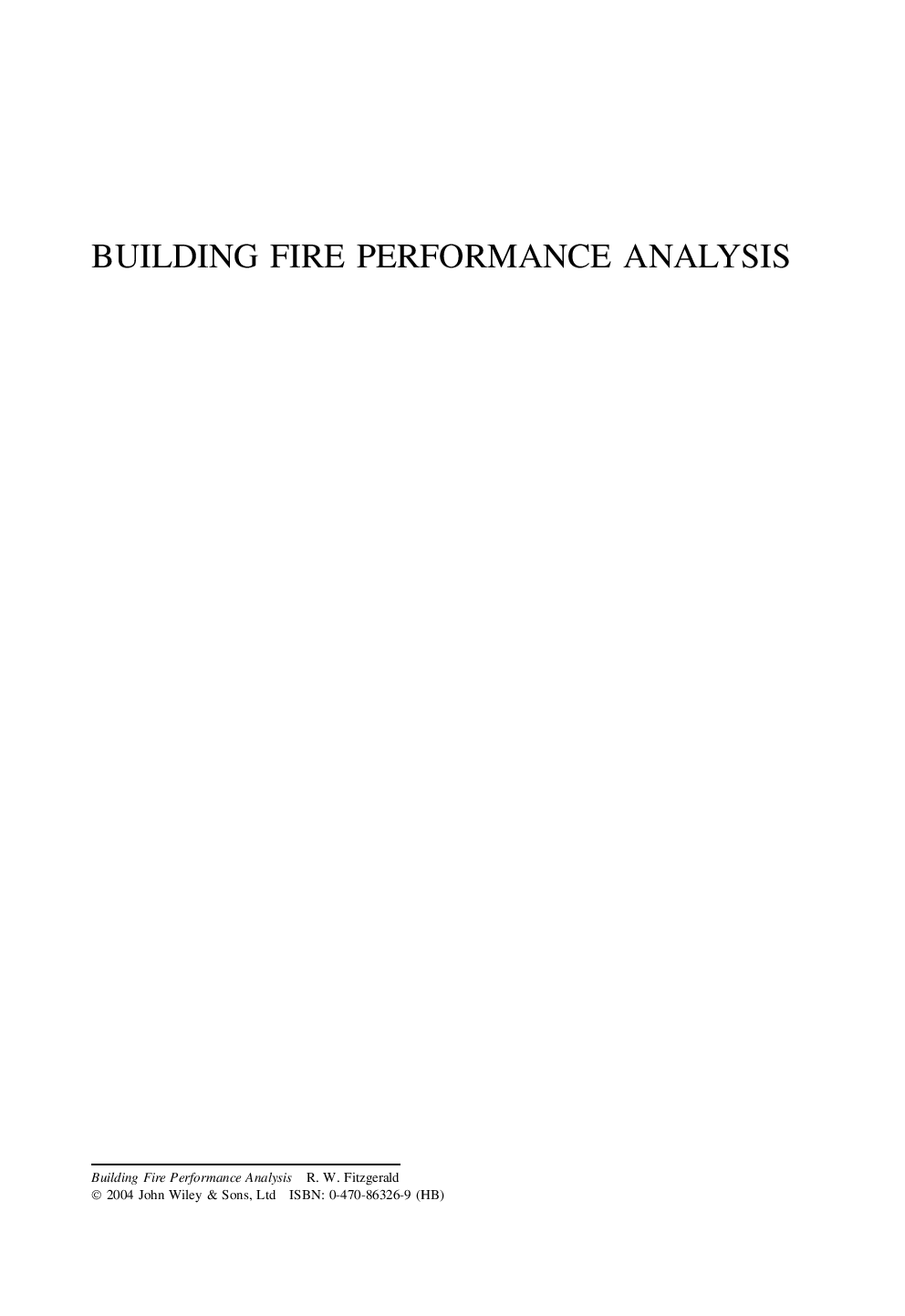 Building fire performance analysis