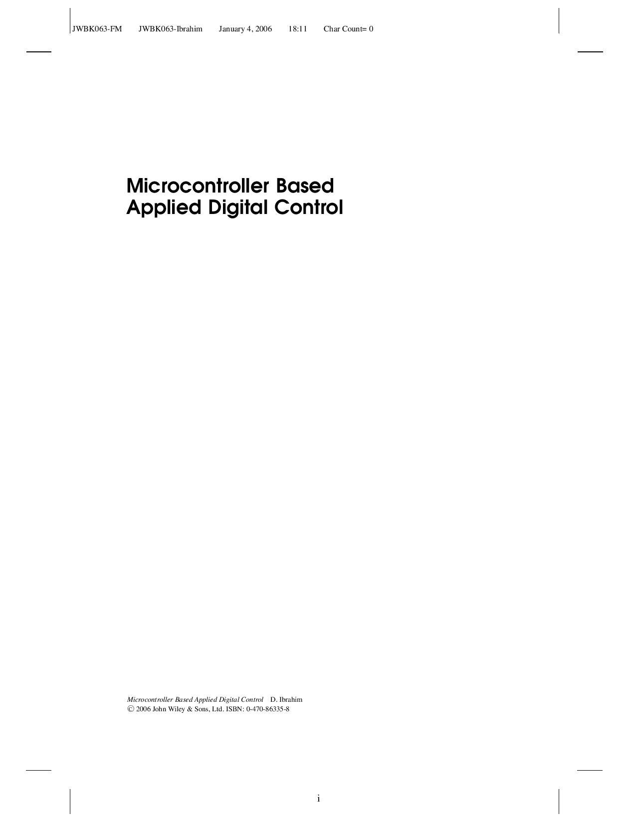 Microcontroller based applied digital control