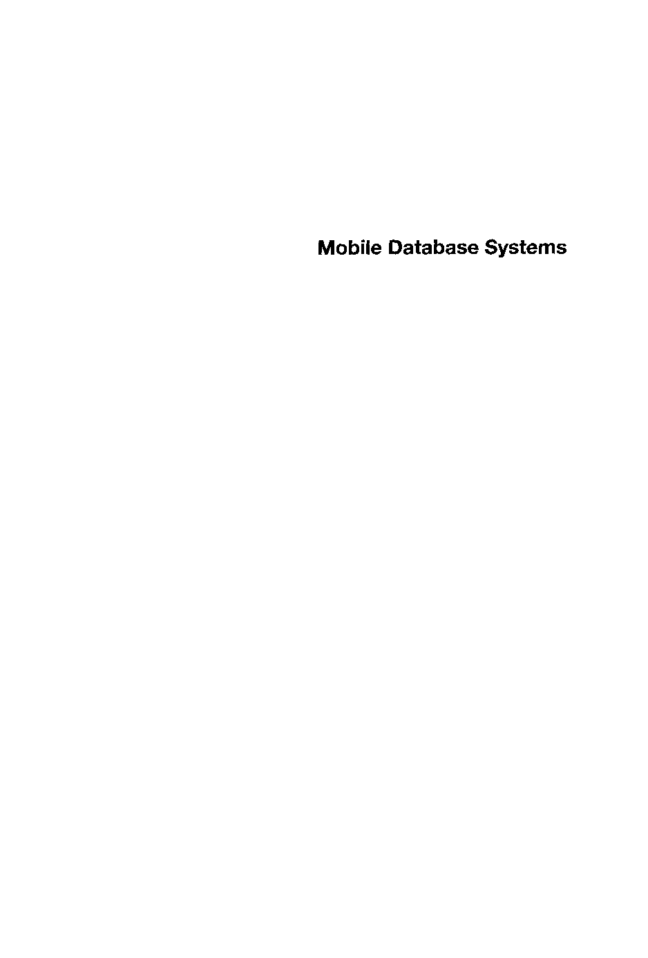 Mobile database systems