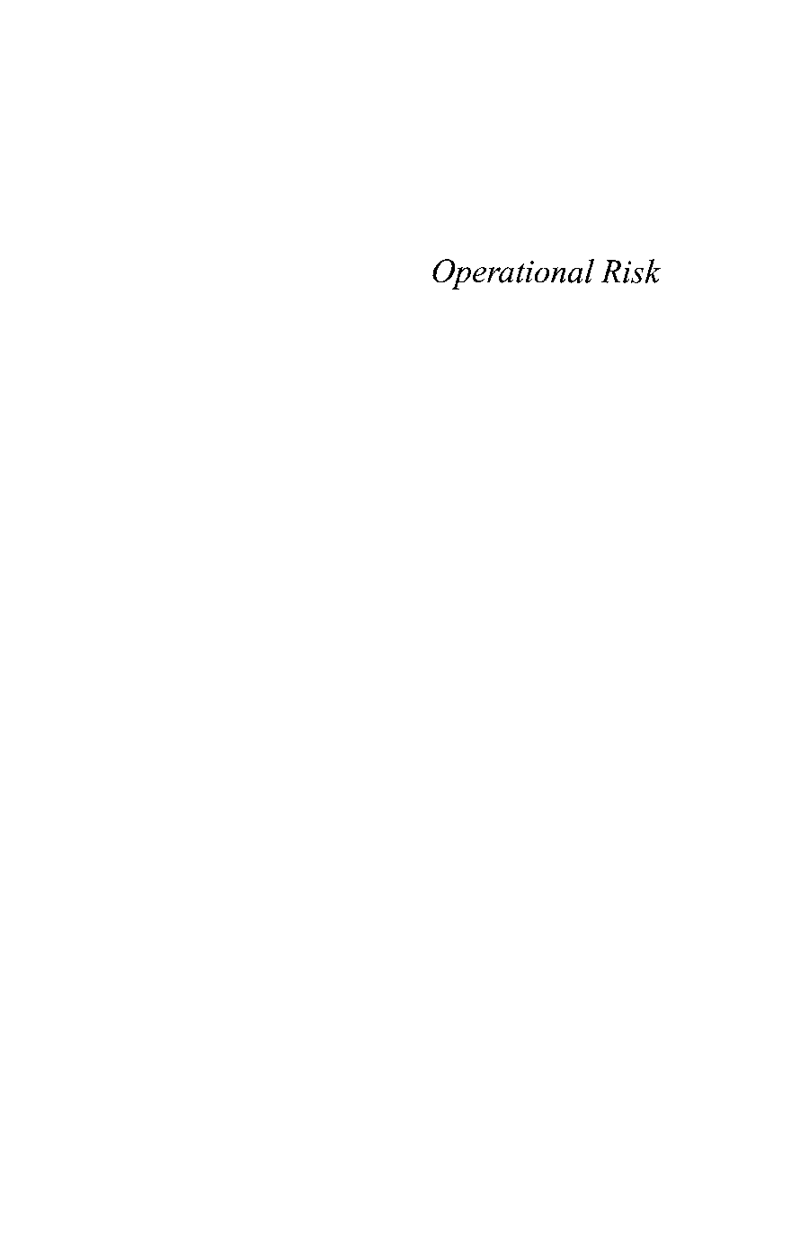 Operational risk : modeling analytics