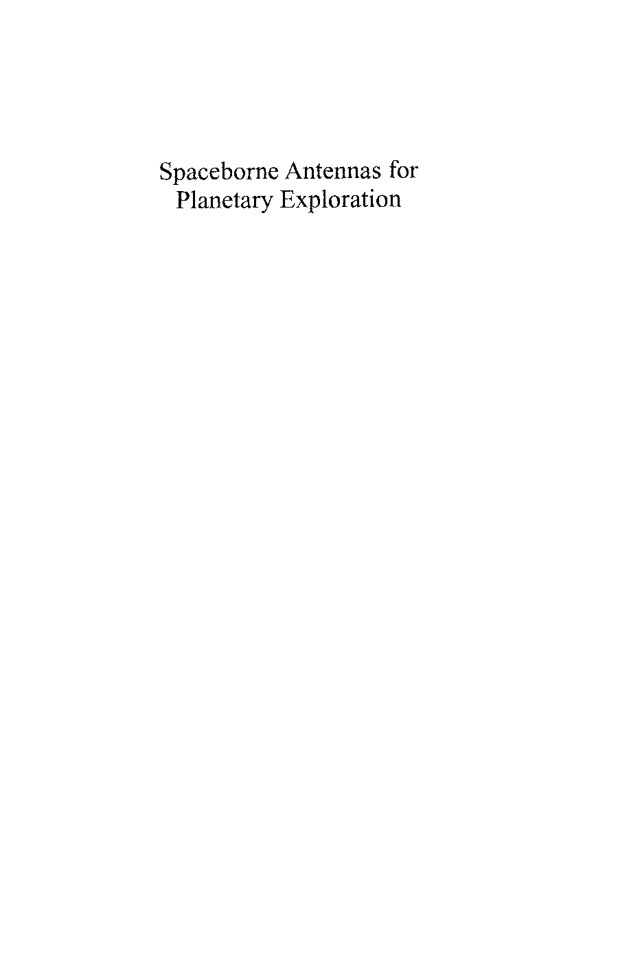 Spaceborne antennas for planetary exploration