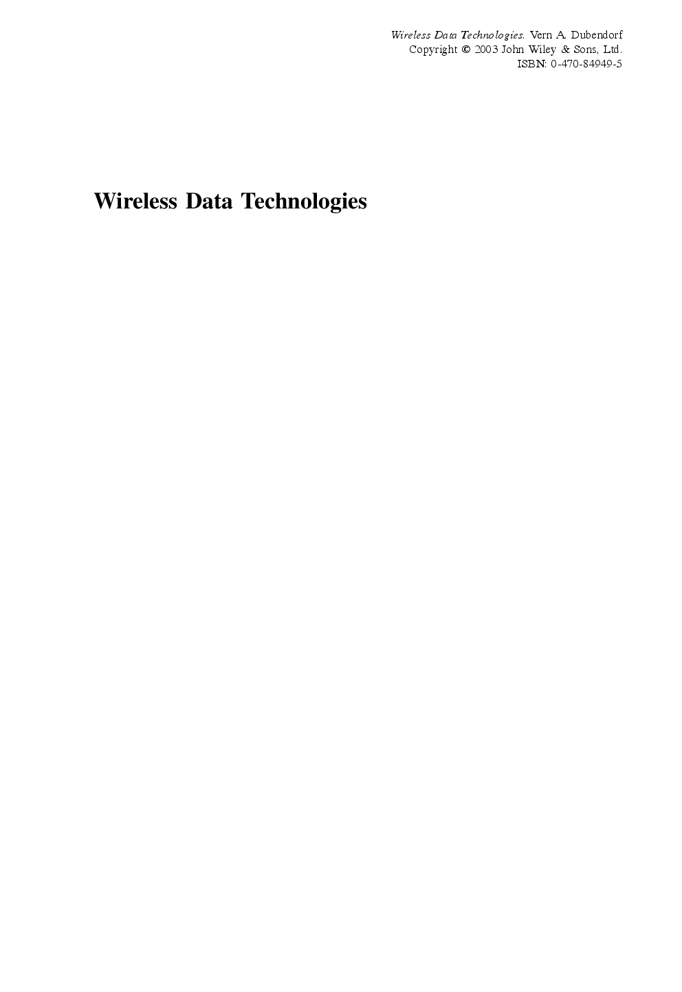 Wireless data technologies