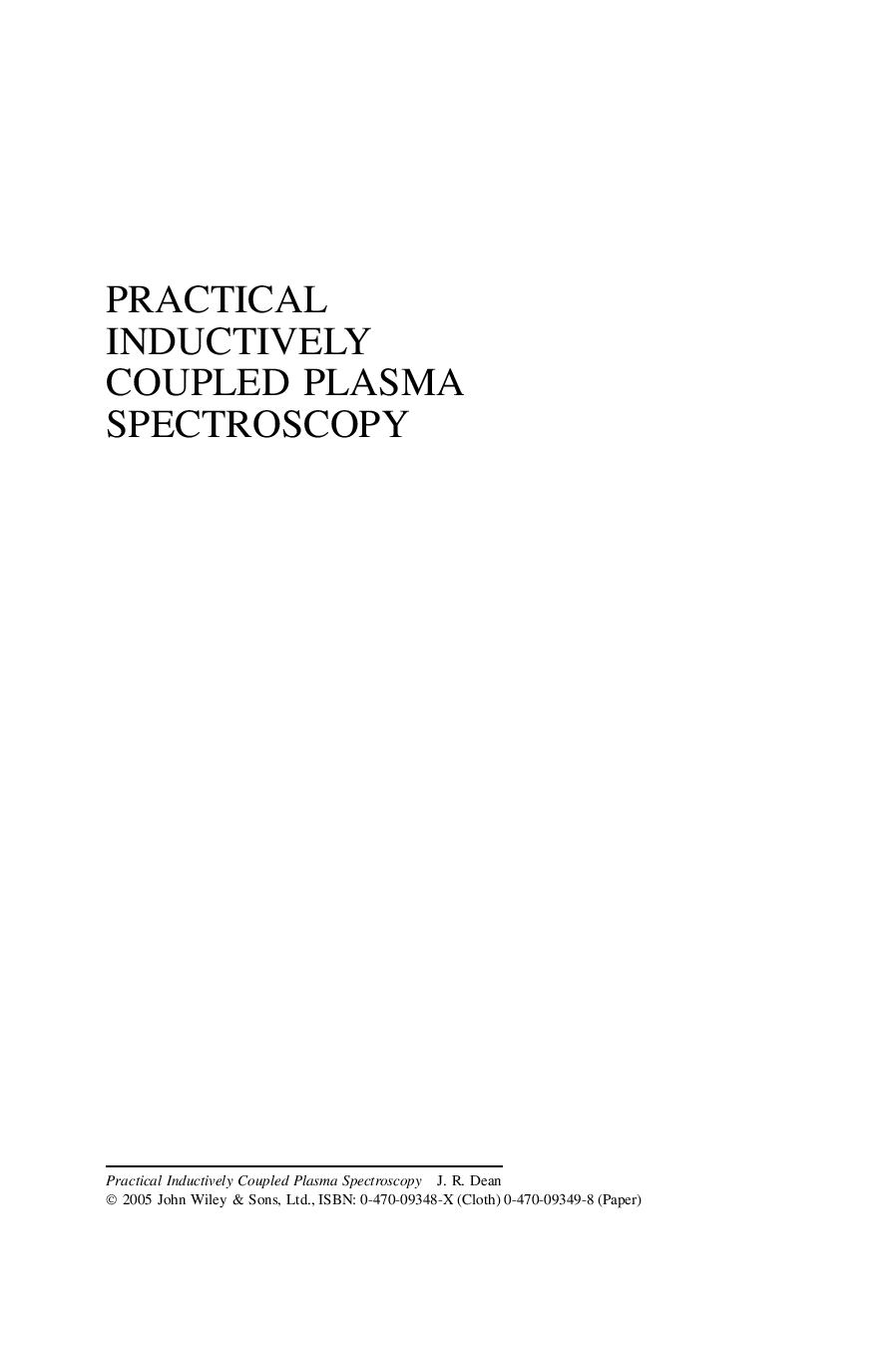 Practical inductively coupled plasma spectroscopy