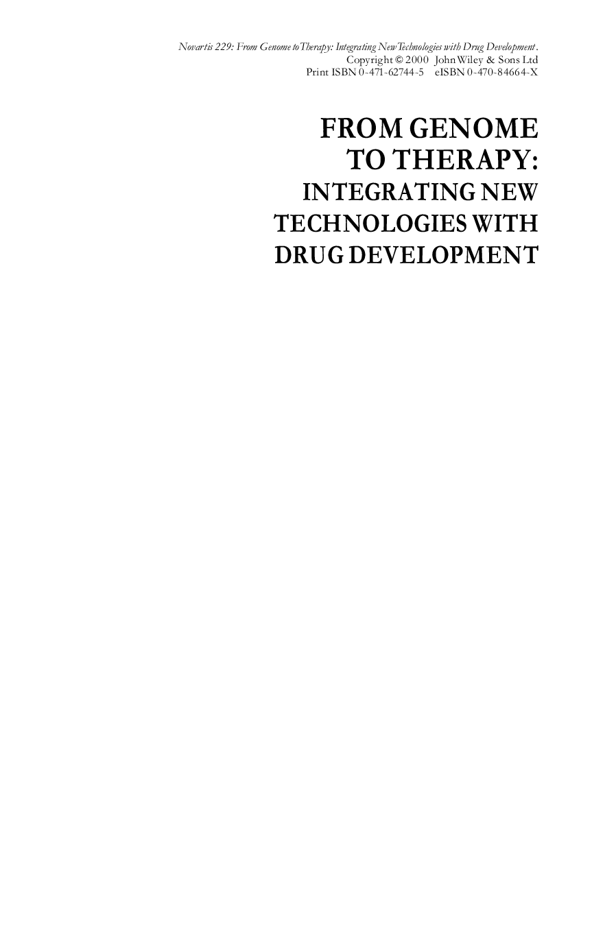 From genome to therapy integrating new technologies with drug development