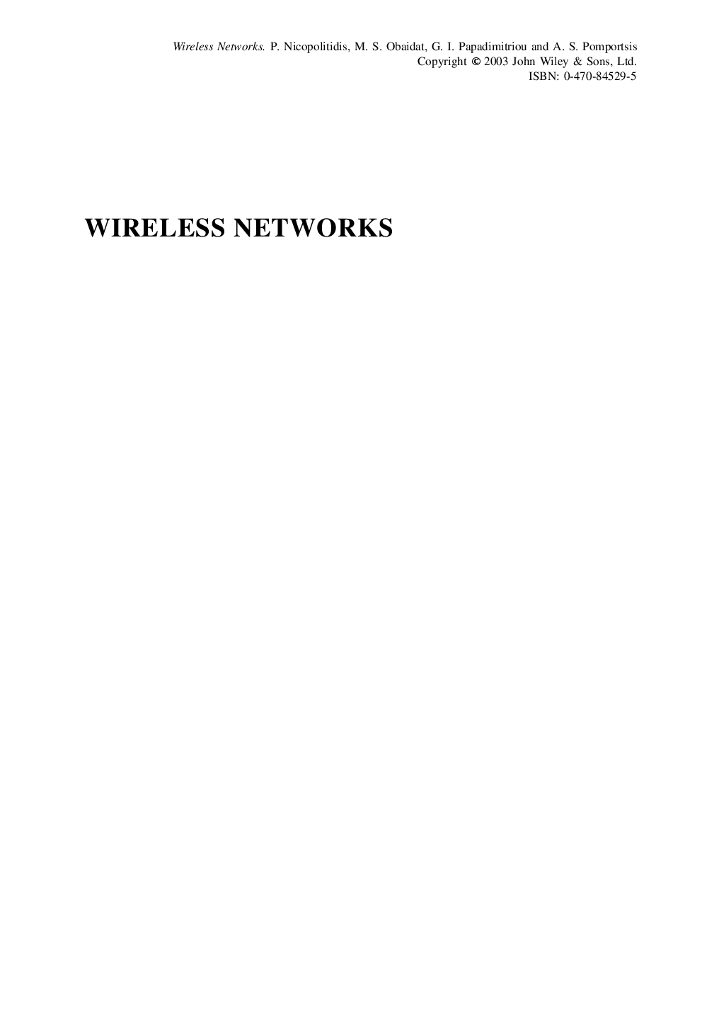 Wireless networks